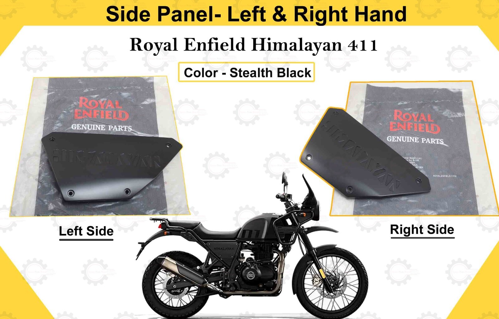 Left & Right “Side Panel For Royal Enfield Himalayan 411 Stealth Black”