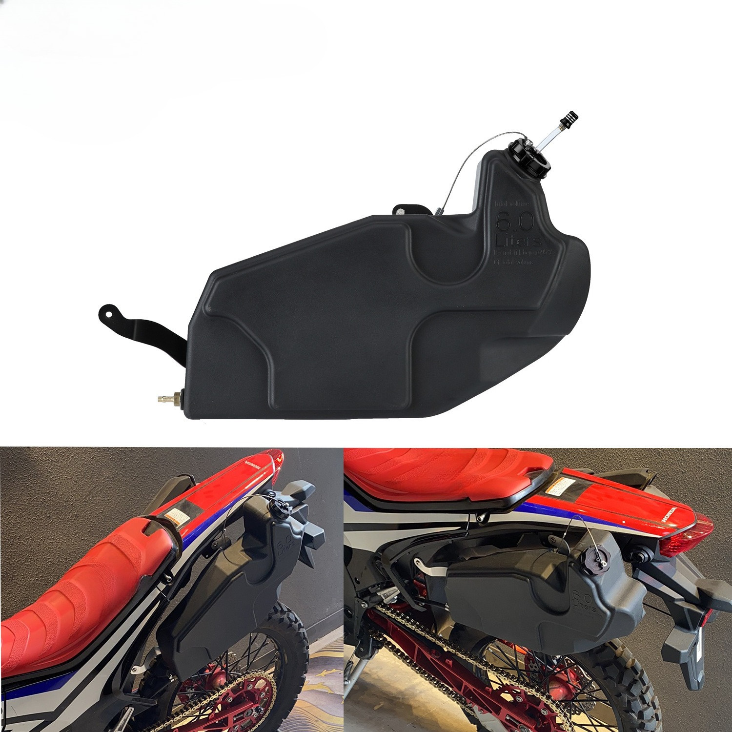 6.0L Auxiliary Fuel Tank Reserve Fuel Tank For HONDA CRF 250l rally^