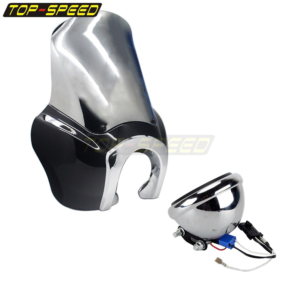 Front Headlight Fairing W/ 15″ Windshield Hardware For Softail Low Rider S FXLRS
