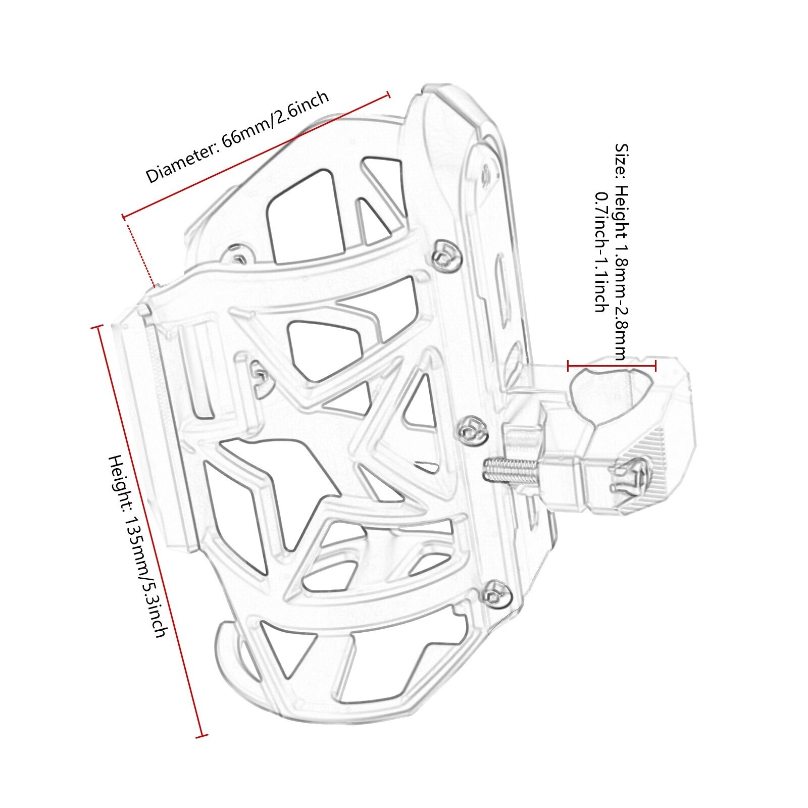 For 2019-2024 BMW F900XR Beverage Water Bottle Drink Cup Holder Bracket Mount ~