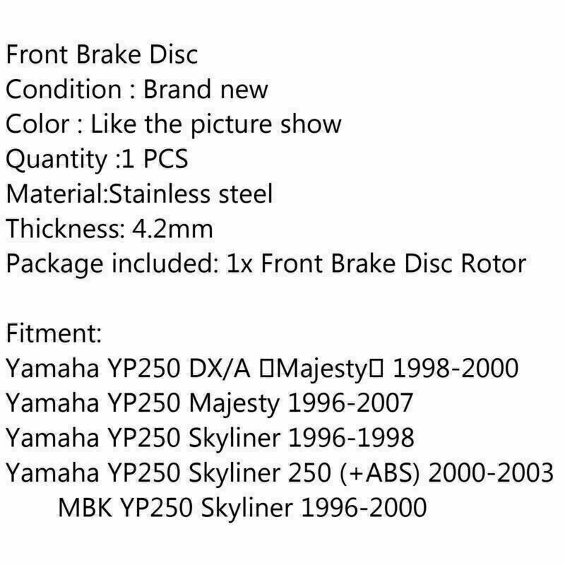 Front Brake Disc Rotor Fits Yamaha Majesty Skyliner 250 YP250 DX250 1998-2005
