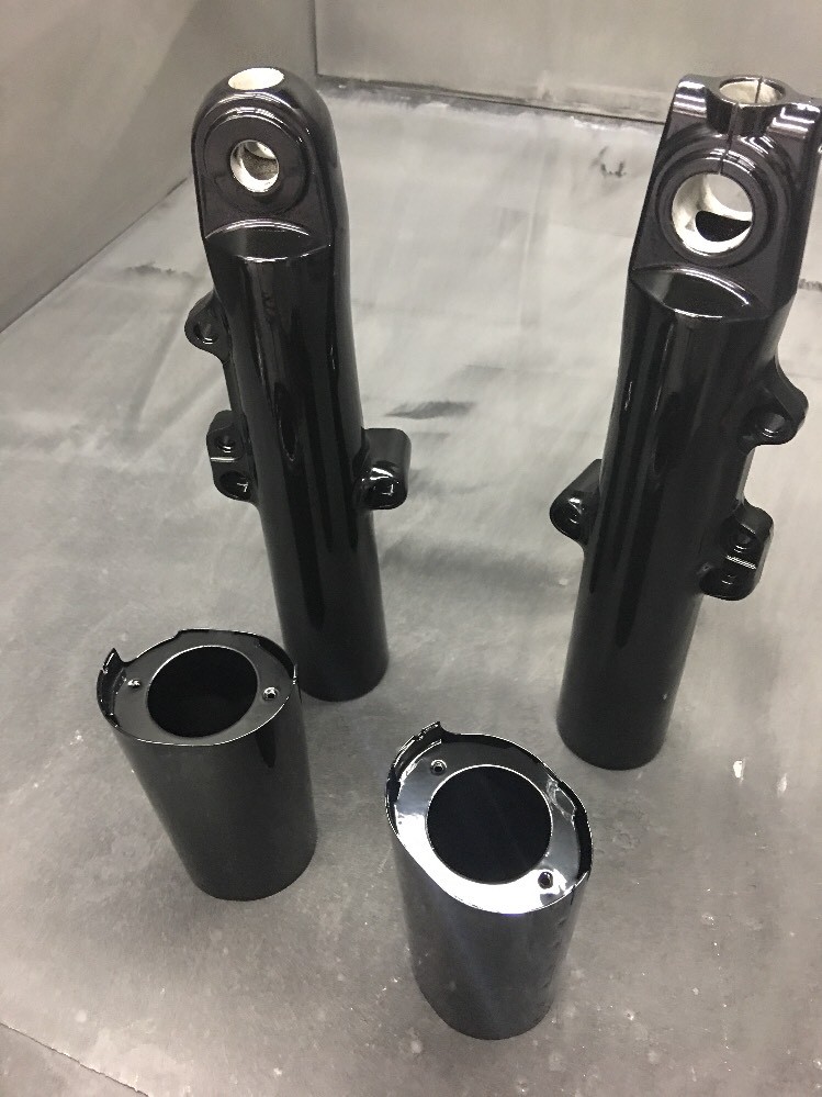 Harley TOURING 2014-2026 ELECTRA GLIDE Fork Sliders LEGS GLOSS BLACK POWDER COAT