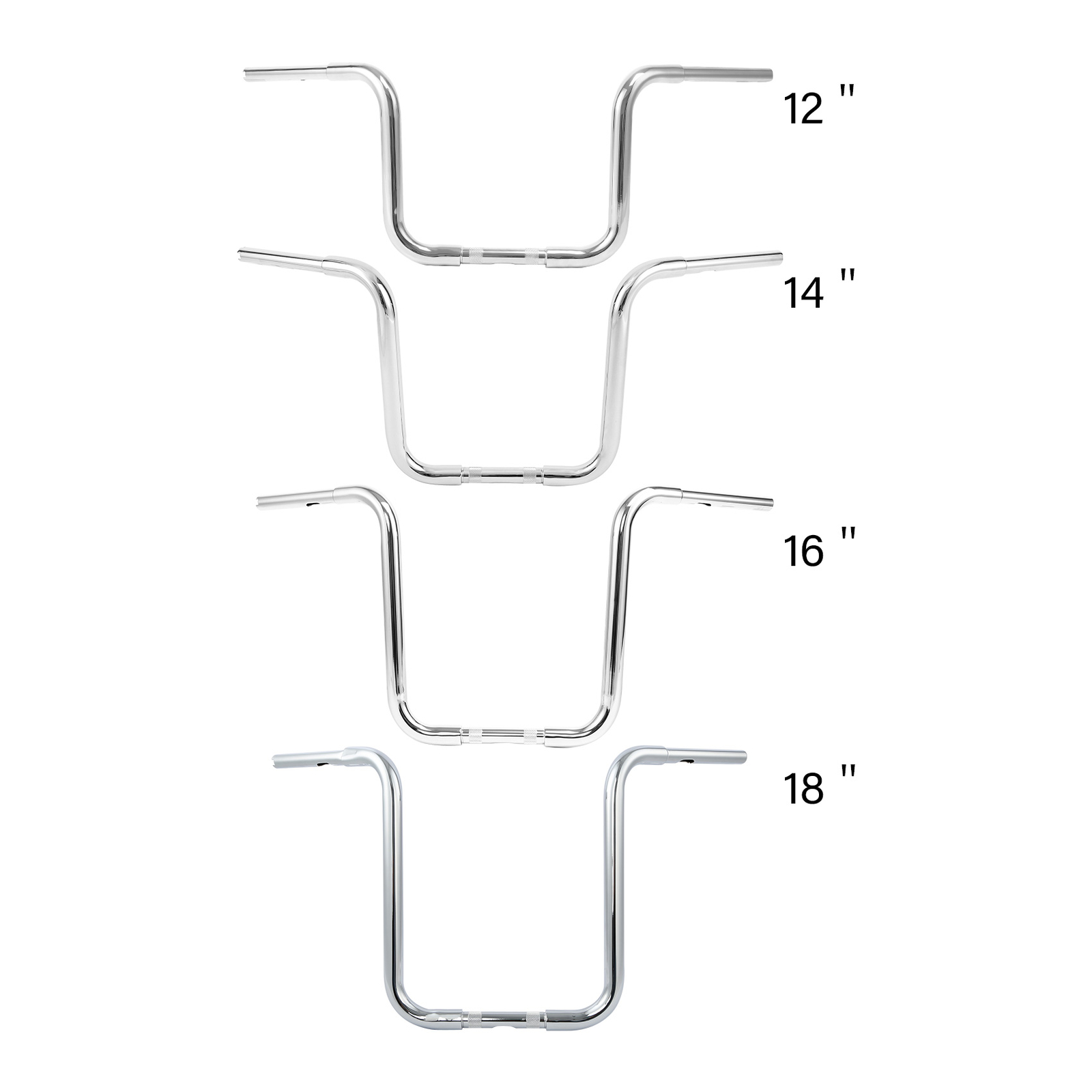 12” 14” 16″ 18” Rise 1-1/4″ Ape Hanger Handlebar Fit For Harley Softail Dyna
