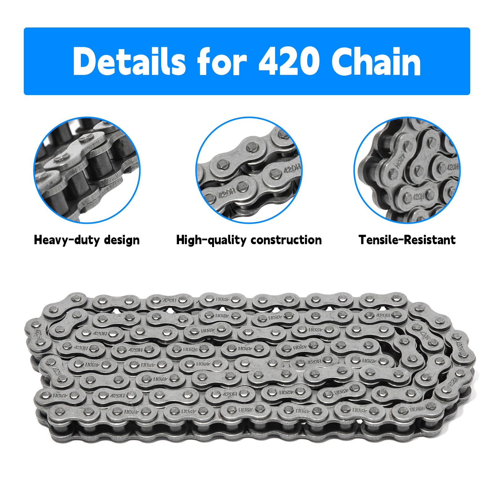 420-120 Non O-Ring Drive Chain for Yamaha YZ65 2018-21 YZ60 81-84 TTR100 E 08-21