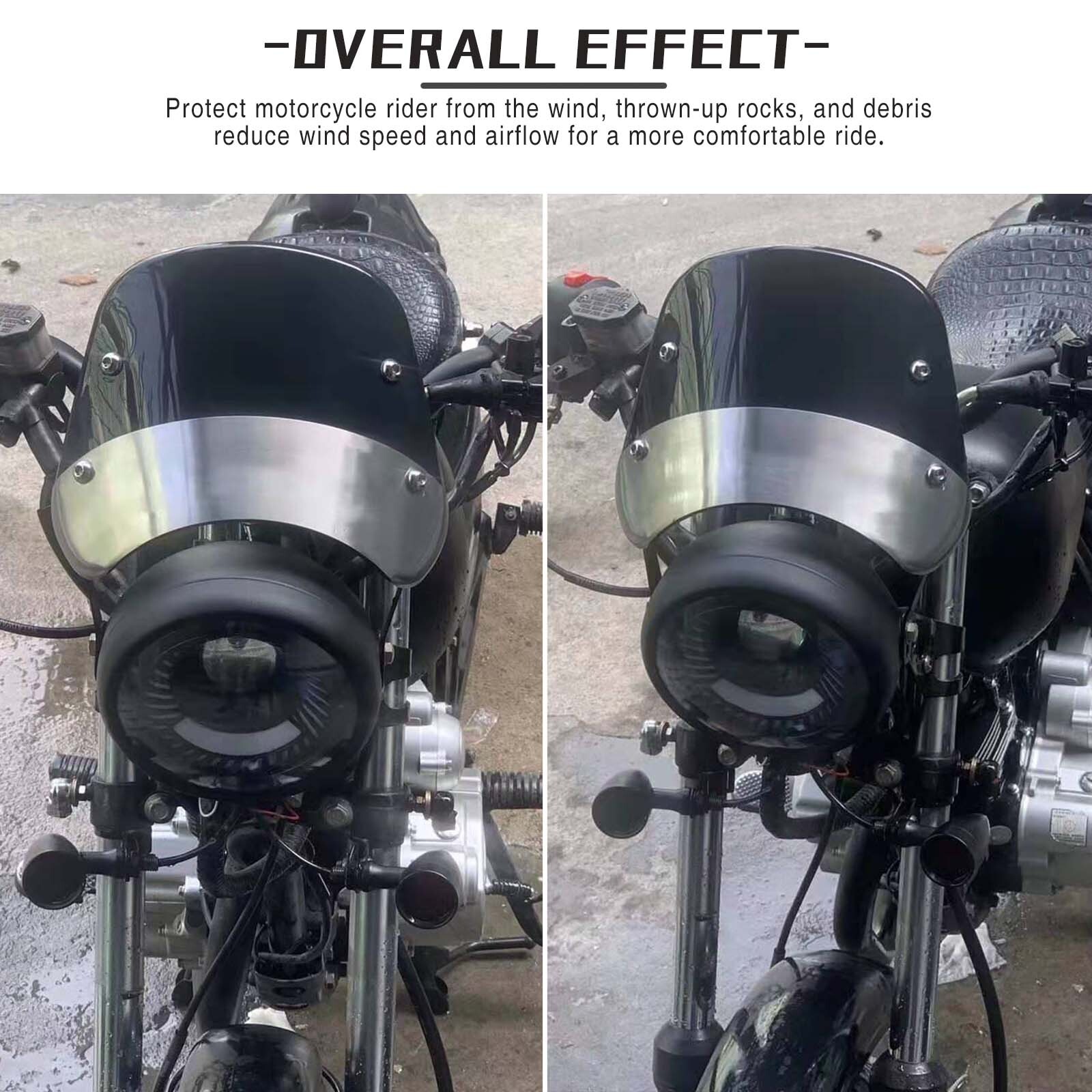 Motorcycle 5”-7″ Round Headlight Windshield Windscreen For Victory High Ball