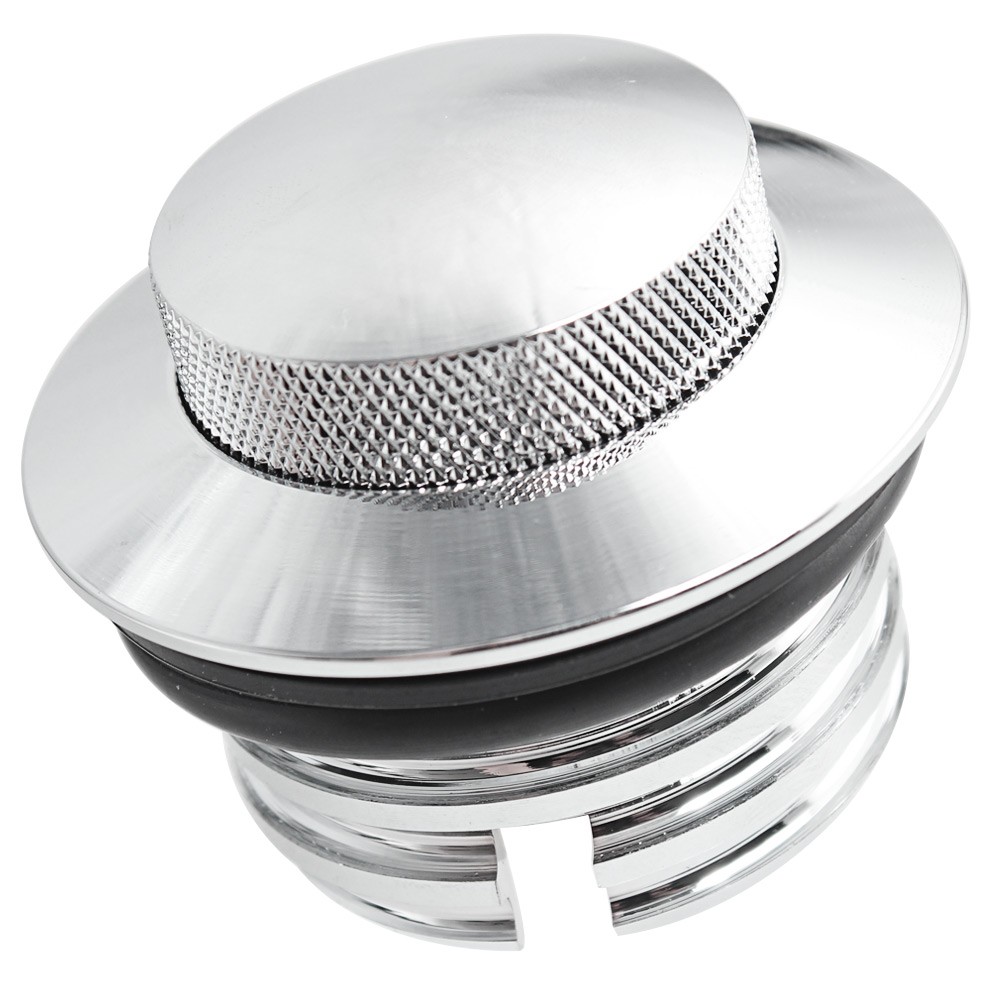 2pcs Chrome Fuel Tank Cover Gas Oil Caps Fit for Harley Softail Custom FXSTC/I
