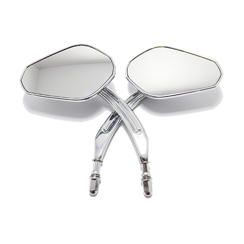 MOTORCYCLE WING MIRRORS METAL PLASTIC CHROME TAPERED FOR HARLEY HERITAGE SOFTAIL