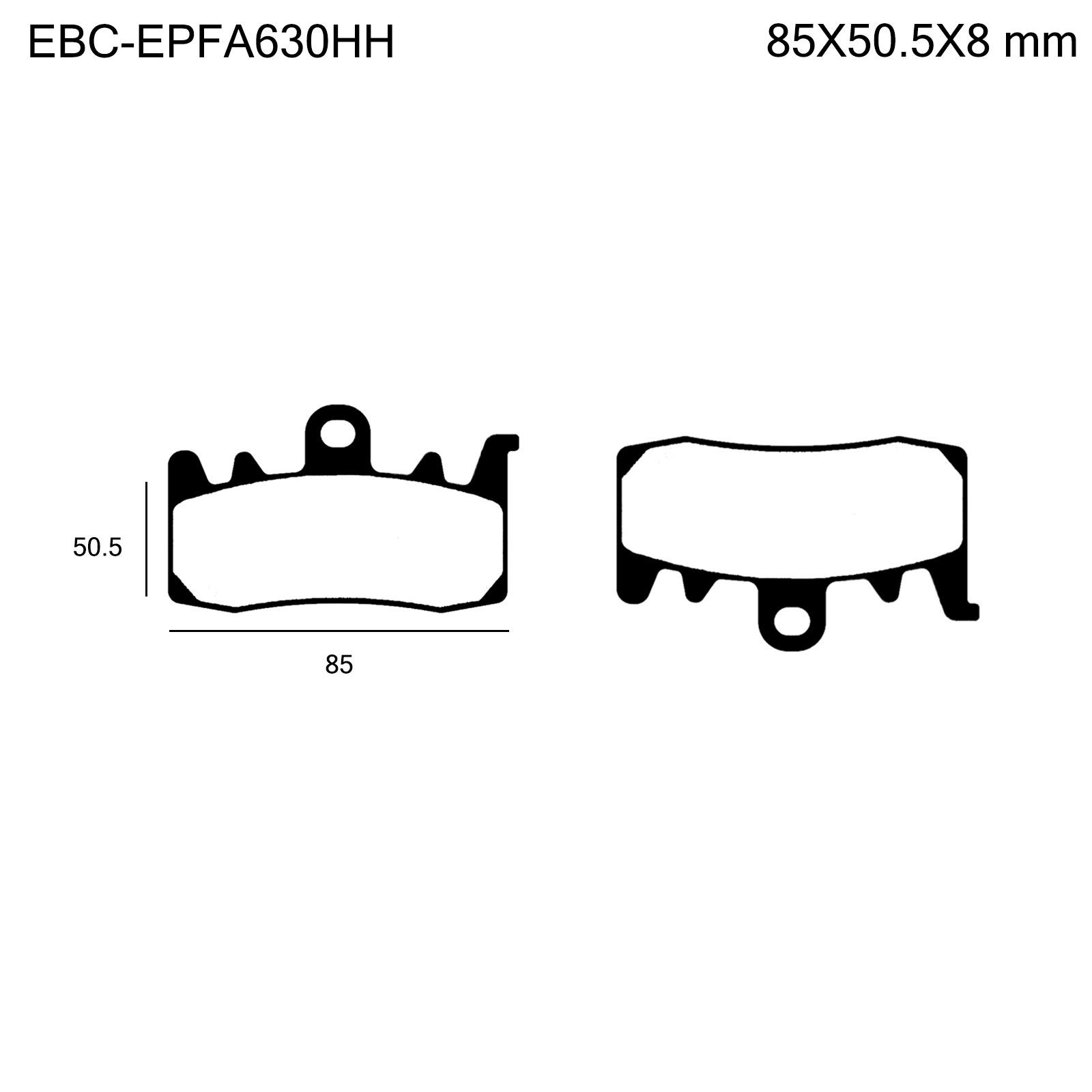 Lusso RC 19-21 – EBC Front EPFA630HHx2 EPFA Brake Pads MV Turismo Veloce 800