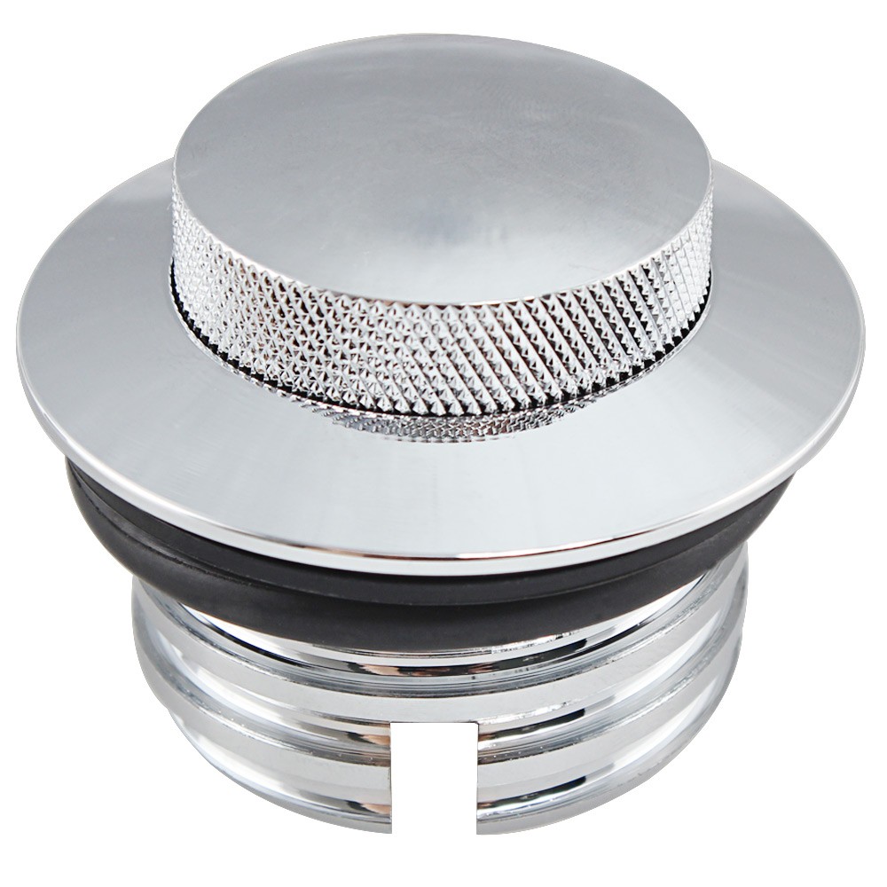 2pcs Chrome Fuel Tank Cover Gas Oil Caps Fit for Harley Softail Custom FXSTC/I
