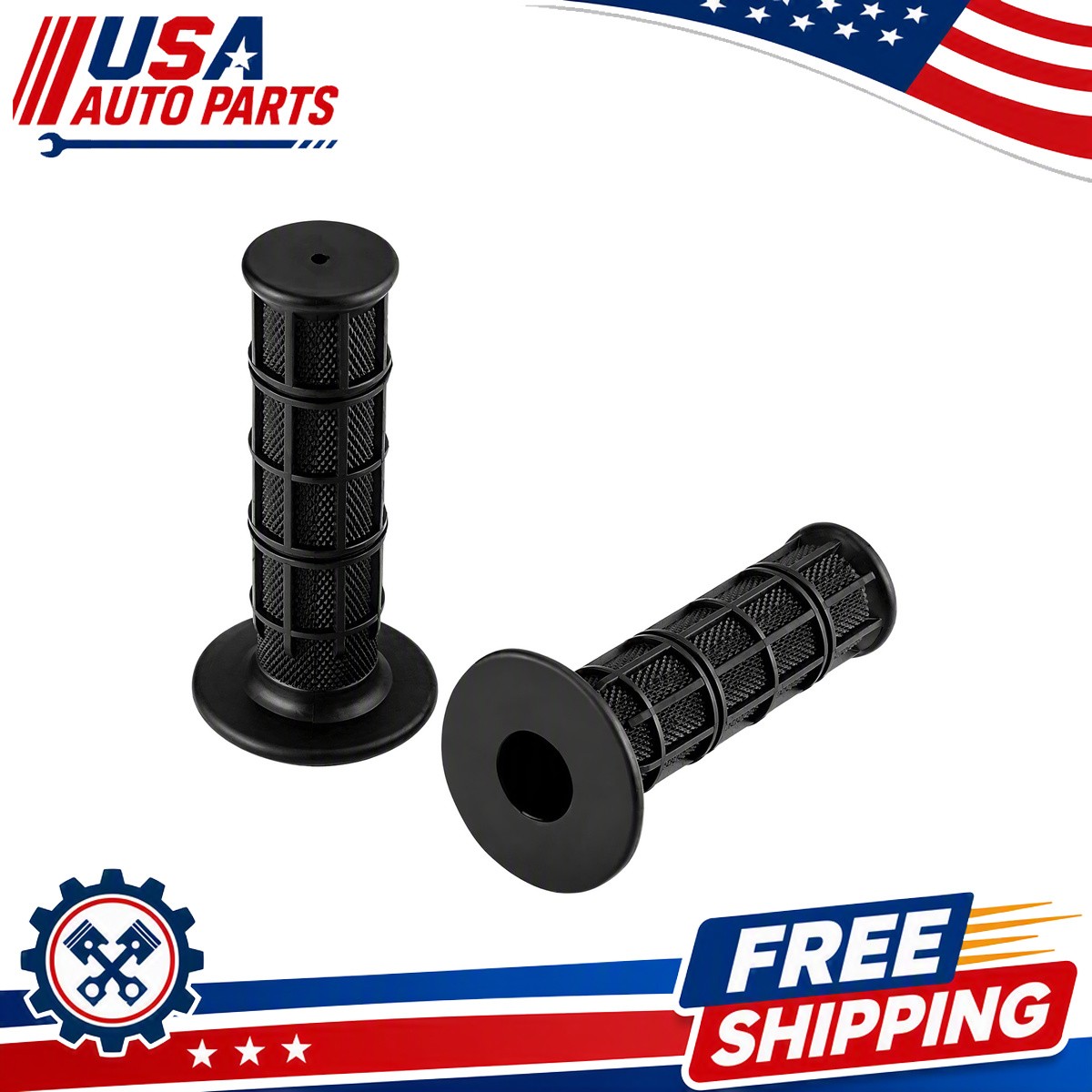 Rubber Handlebar Grips Soft Comfort 7/8″ Universal Fit Black Motorcycle