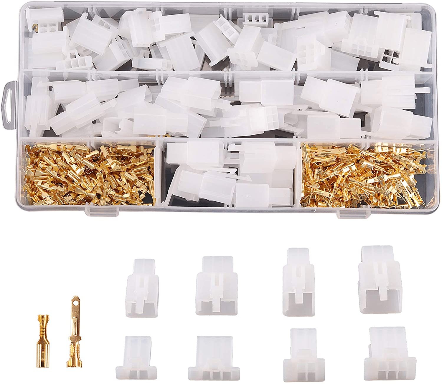 380Pcs Motorcycle Car Electrical 2.8mm 2 3 4 6 Pin Wire Auto Connectors Term Set