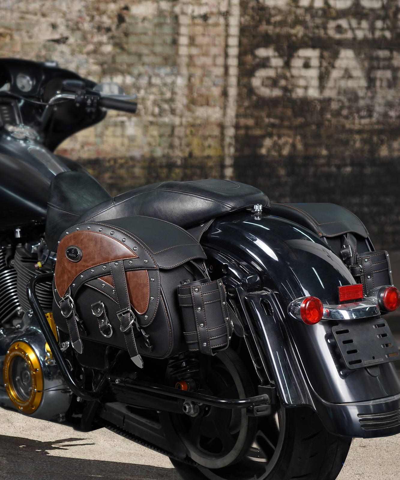 Universal Motorcycle Side Pannier Bag Waterproof Saddlebags For Honda Shadow