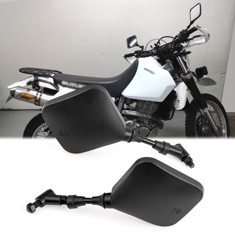Black Dual Sport Motorcycle Side Mirrors For Suzuki DR650 1992 1993 1994-2020