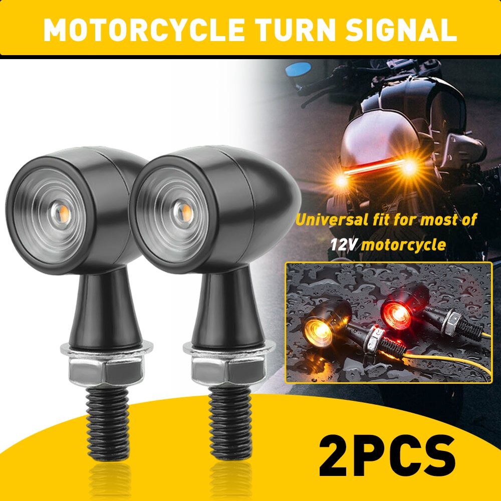 Motorcycle LED Bullet Mini Turn Signal Brake Light Blinker For Bobber Caf H