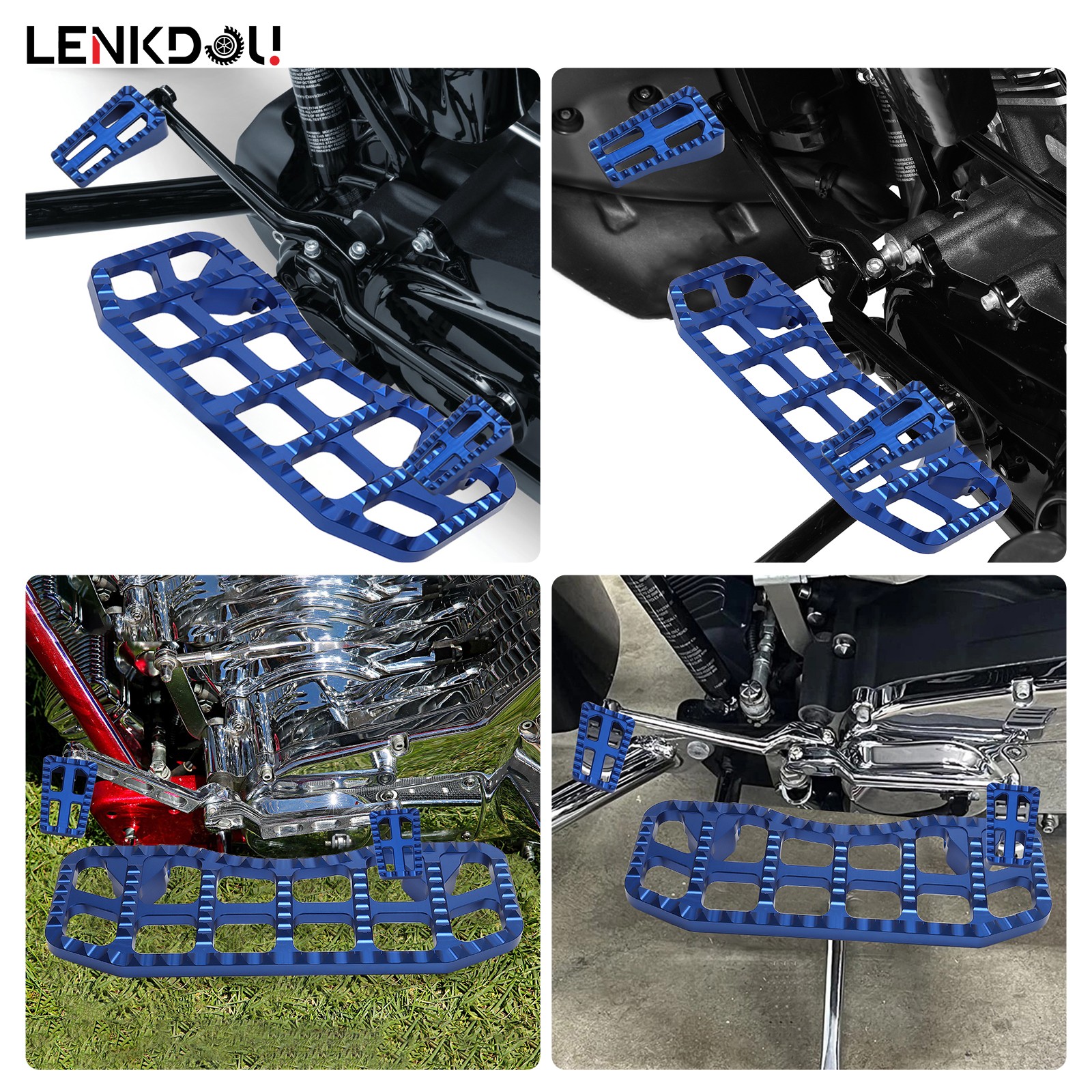 For Harley Blue Floorboards Foot Pegs Shifter Pegs Touring Street Glide Softail
