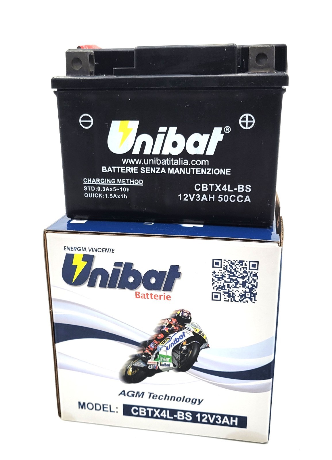SUZUKI DR250S ’90-92 UNIBAT MAINTENANCE FREE BATTERY REPLACEMENT YUASA YTX4L-BS