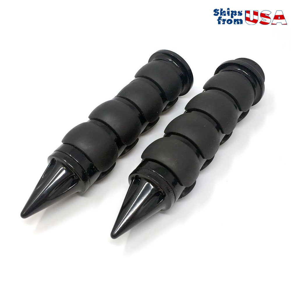 Motorcycle “Spiked” Handlebar Grips 7/8” (22mm) Non-slip Hand Grips – Black