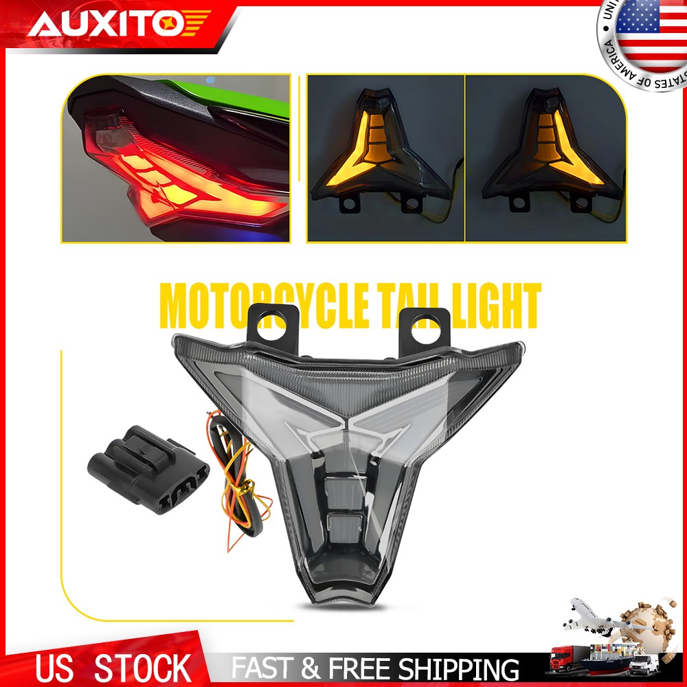 Smoke Integrated LED Tail Light Turn Signal For Kawasaki Ninja ZX-10R 2016-2023