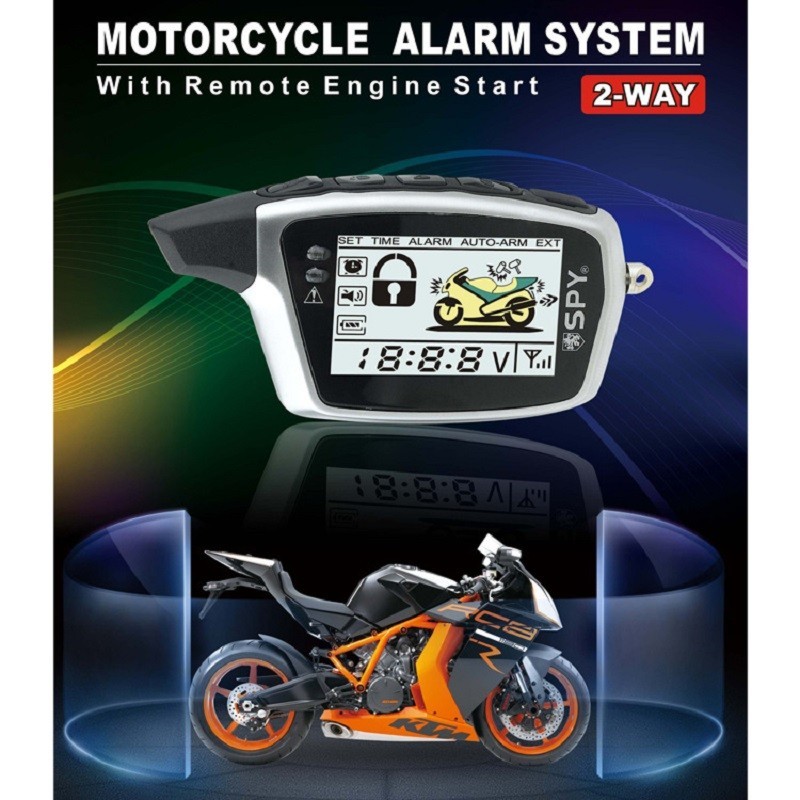 Motorcycle Remote Control Engine Start 2 Way Alarm System Anti-Theft Alarm Lock