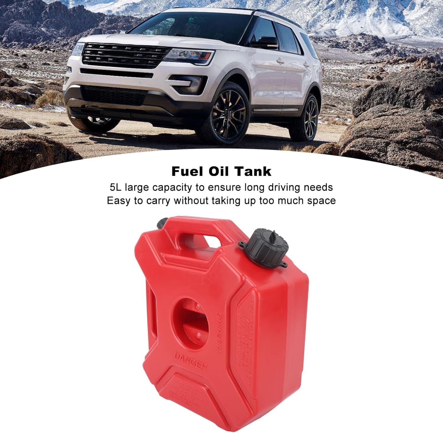 5L Gas Fuel Tank Gas Can Oil Storage Can For ATV UTV Gokart Motorcycle Car SUV