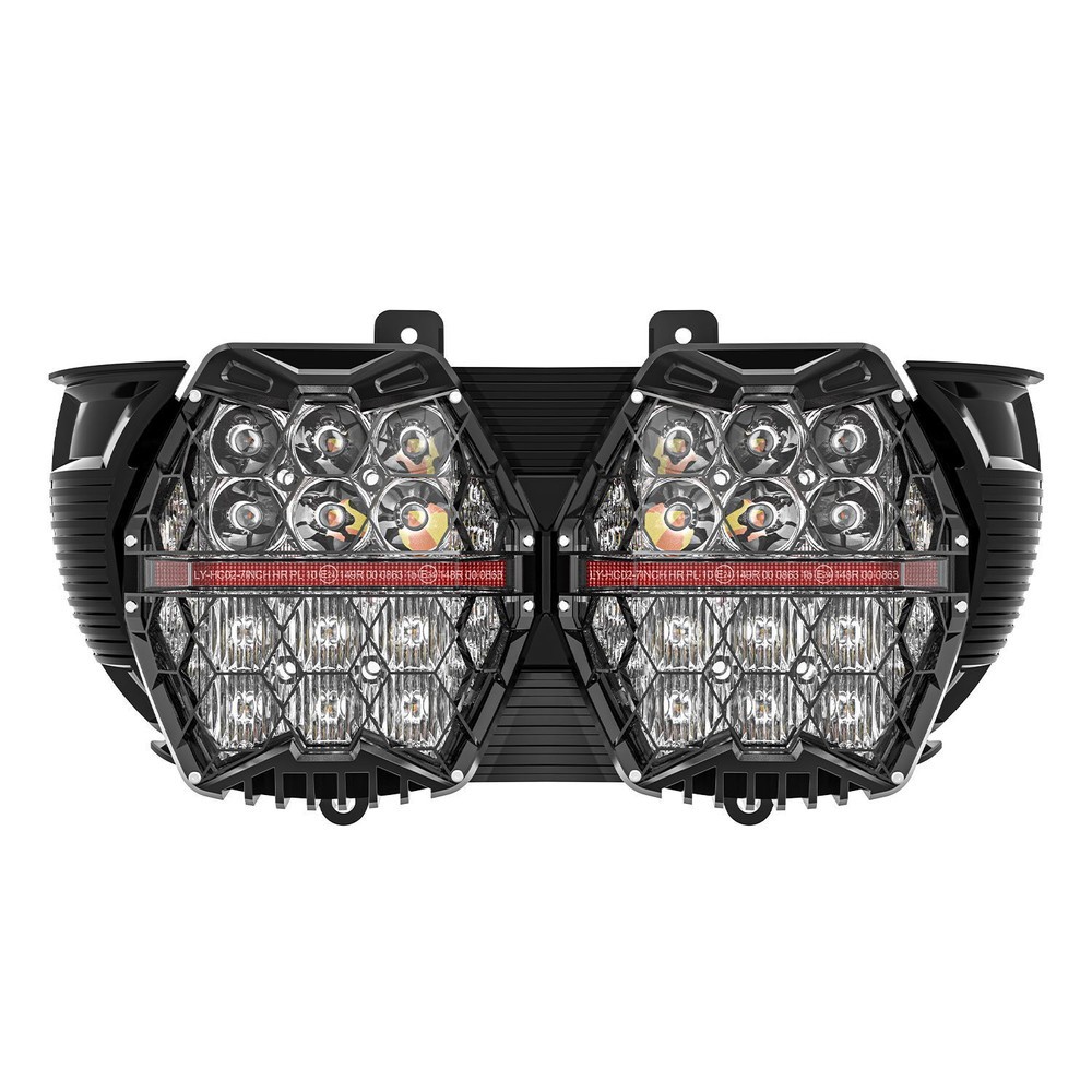 Dual LED Headlight Amber DRL, Hi-Low Beam For Harley Road Glide 2015-2021 2022