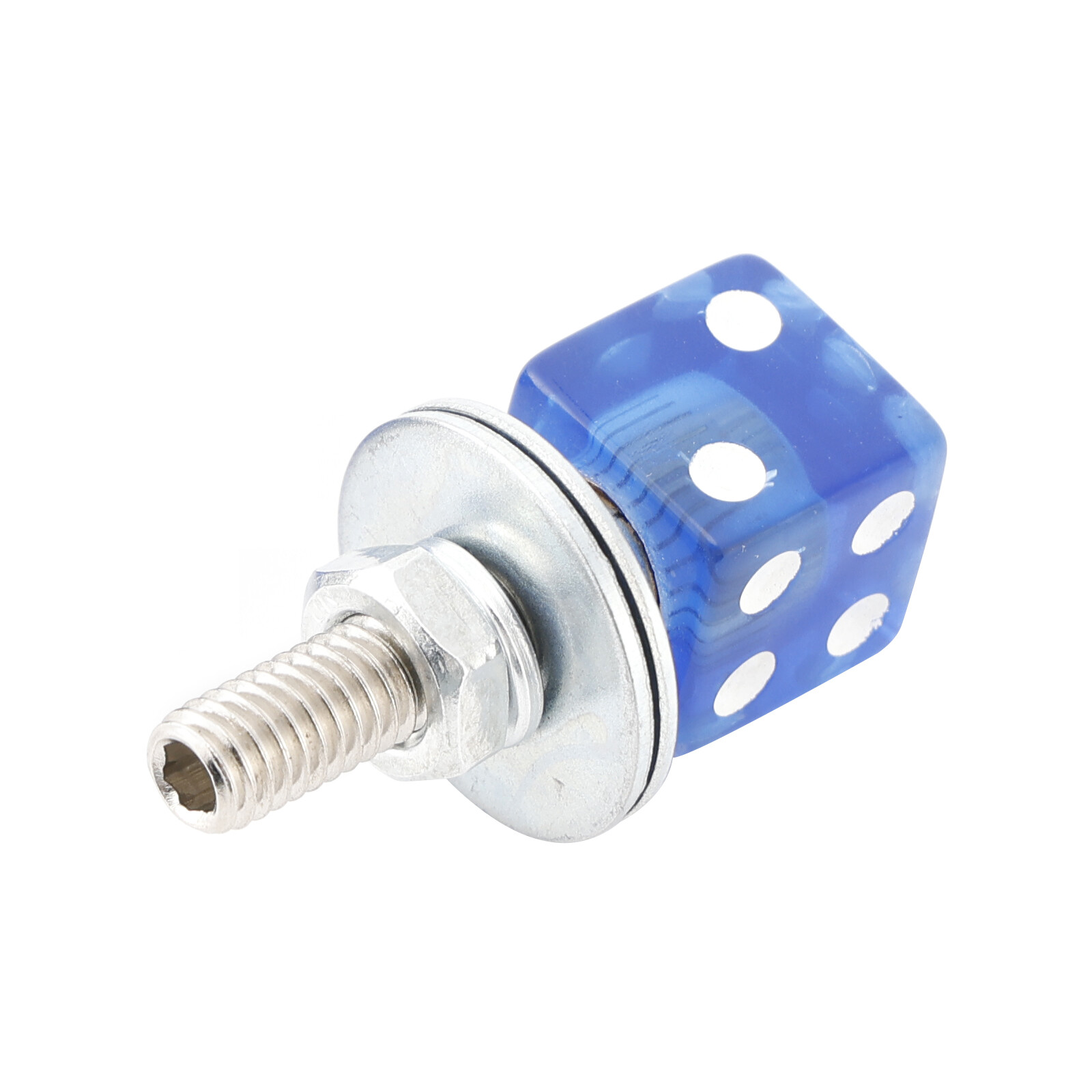 2x Motorcycle Bike Plastic Blue Dice License Plate Bolt On Screw On Frame Nut