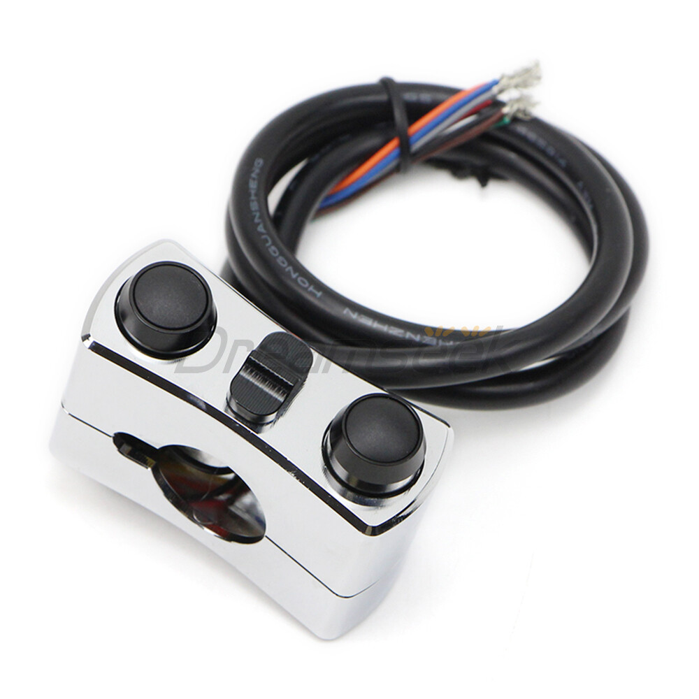 Motorcycle Handlebar Switch Controls 25mm for Harley Kawasaki Horn Start Button