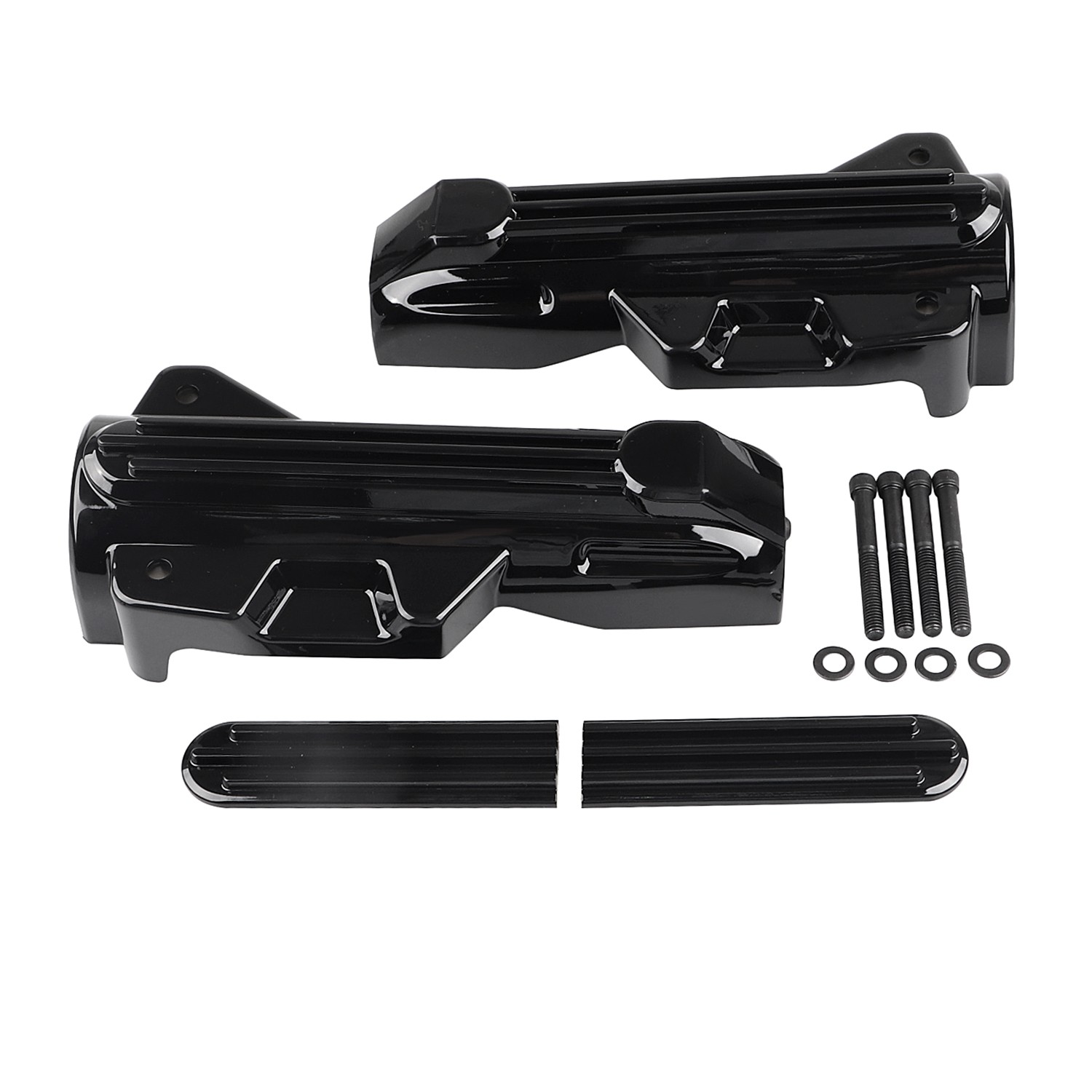 US Black Lower Fork Covers Upper Fork Slider Accent For Harley Road Street Glide