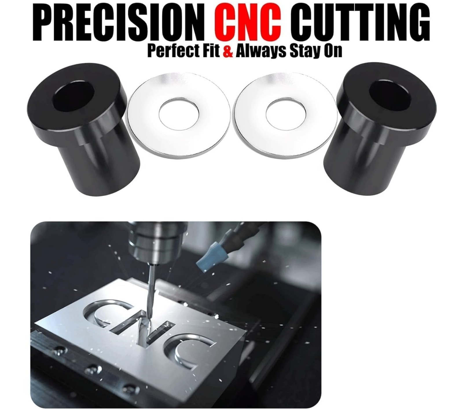 Solid Billet Handlebar Riser Bushings for Harley Touring Sorftail Models
