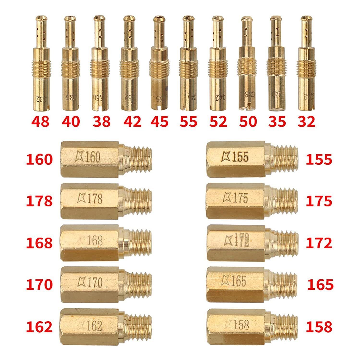 20pcs Carburetor Main Jets Slow Pilot Jets Kit Set For PWK Keihin OKO KO CVK