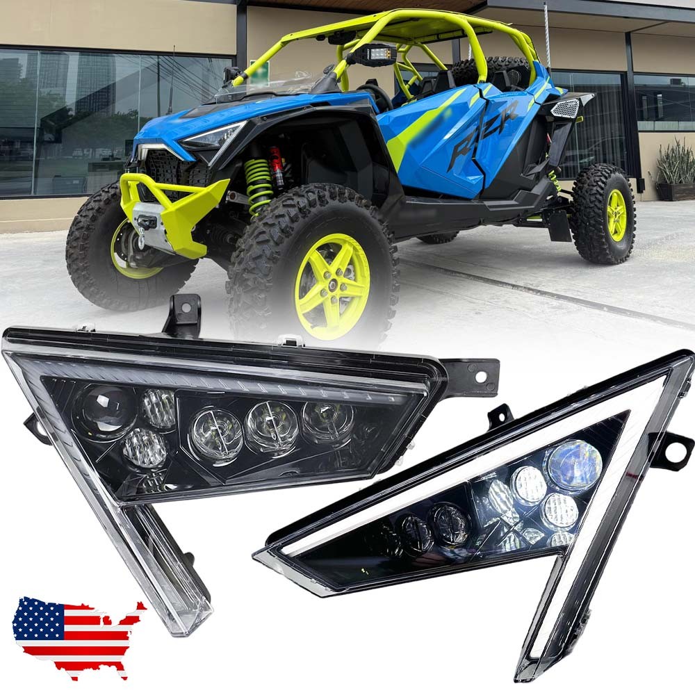 LED Headlight OEM 2414538 2414539 For Polaris RZR Pro XP 4 / Turbo R 4 2020-2024