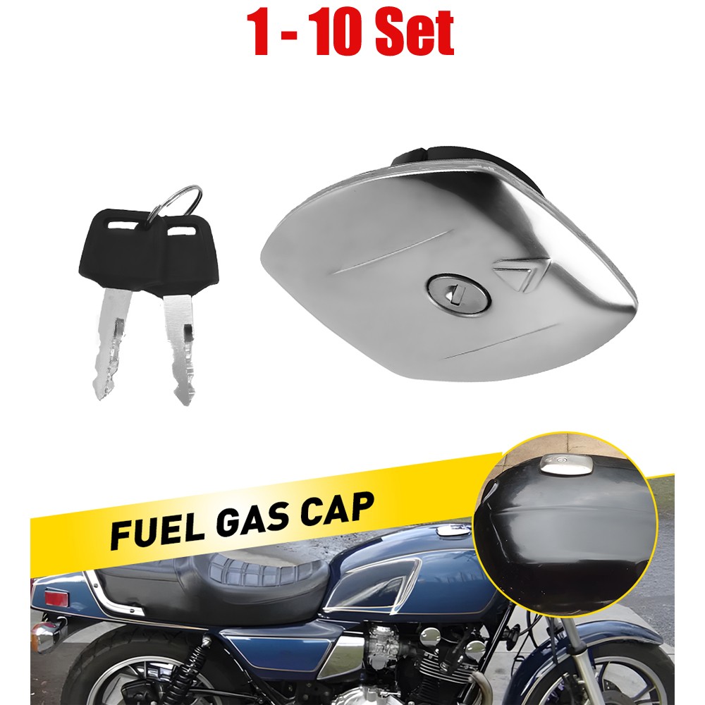1-10x Fit Suzuki GS750E GS1000G 1980-1981 Fuel Gas Tank Cap Cover Locking Silver