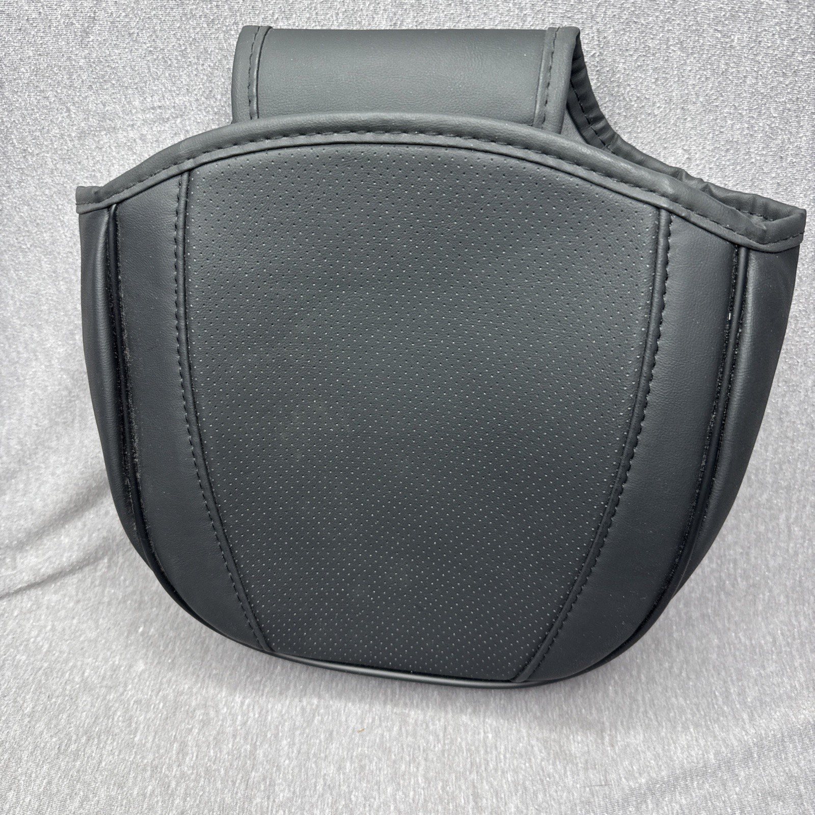 Universal Motorcycle Passenger Pillion Seat Cover Pad — Black Synthetic Leather
