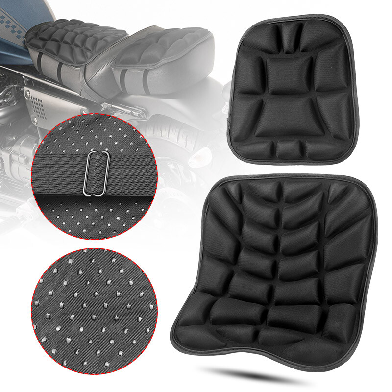 2X Universal Motorcycle Seat Comfort Gel Seat Cushion Relief Pressure Pad Cover