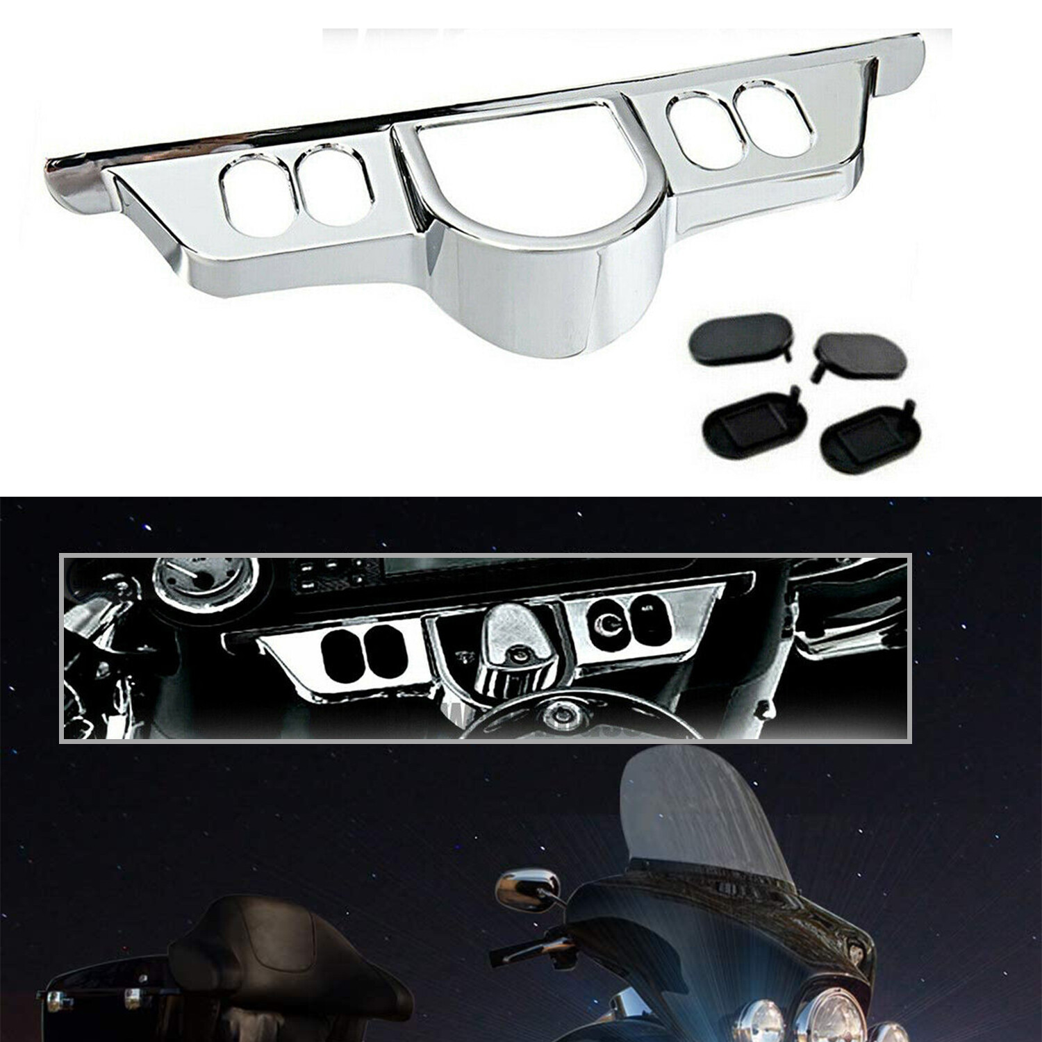 Fairing Switch Dash Panel Cover Trim Kit For Harley Touring Electra Street Glide