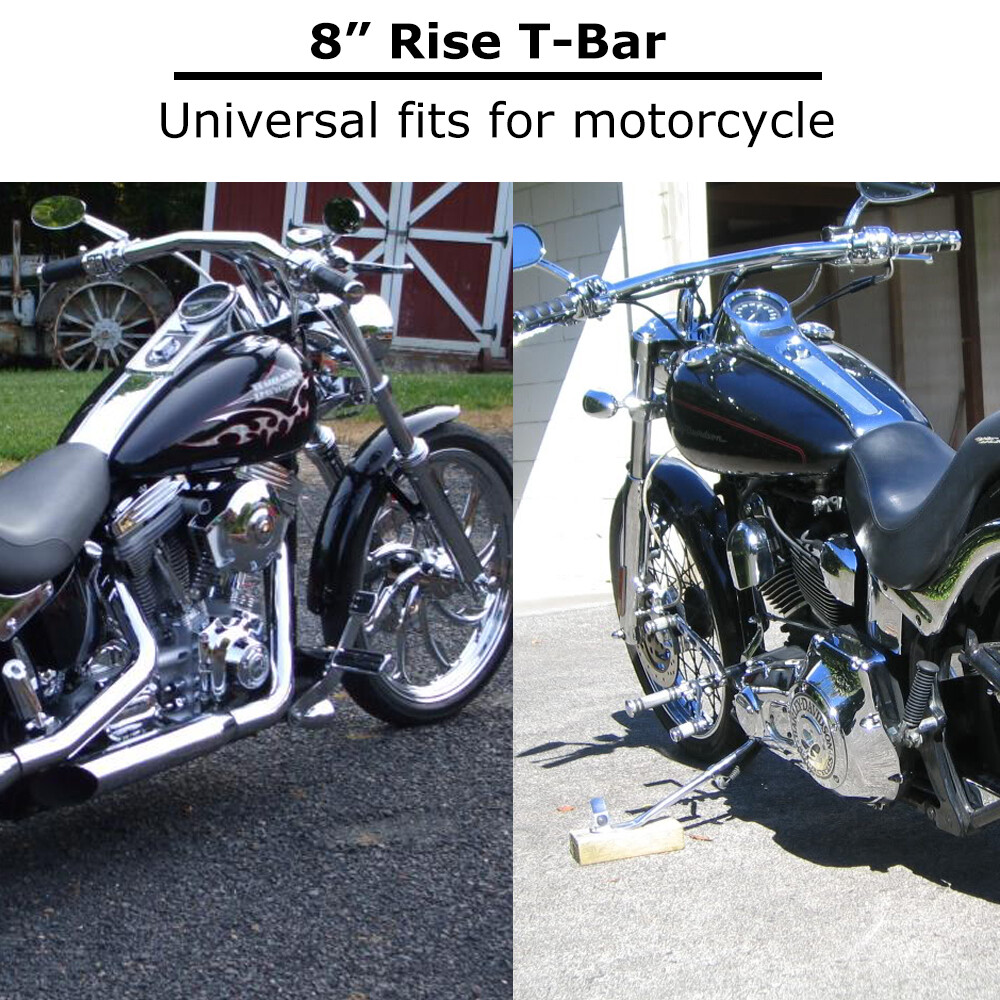 8″ Rise T-Bars Handlebar For Harley Sportster Softail FLST FXST Custom Drag Bar