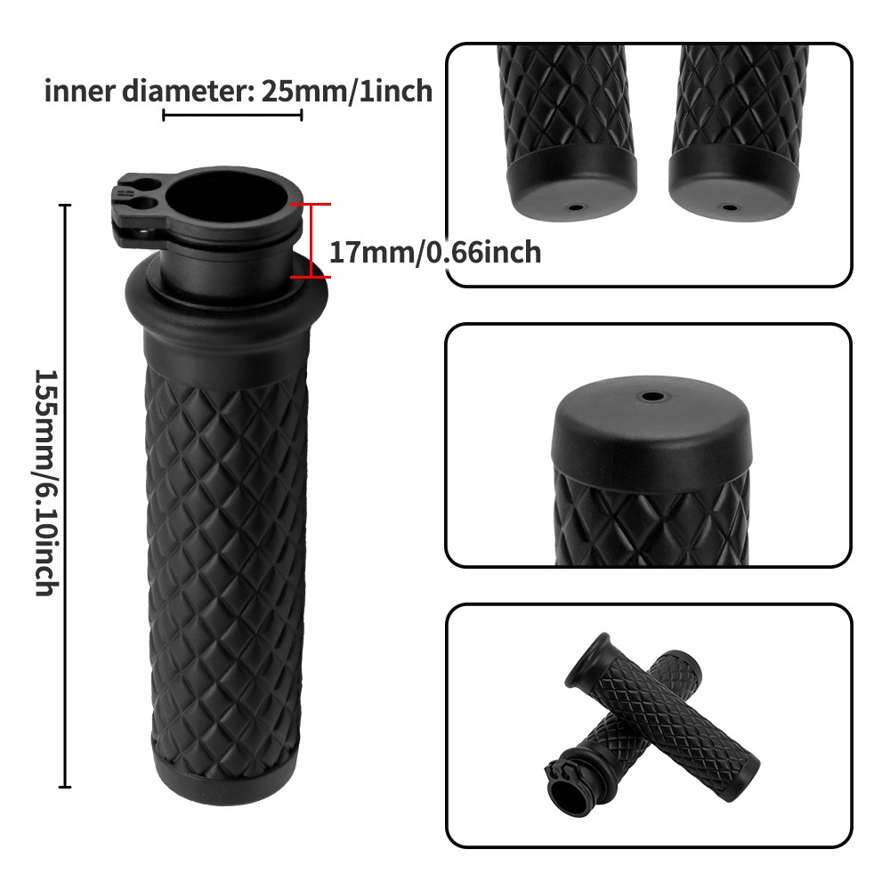 25mm 1″ Cable Throttle Hand Grips For Honda CB400 CB550 CB650 CB750 CB900