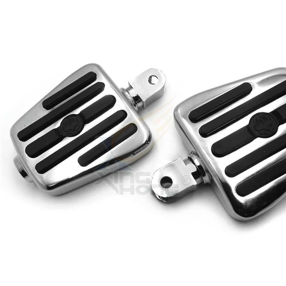 For Honda Fury VT1300 Shadow Phantom Spirit cruiser Chrome Skull peg Footpegs