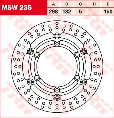 TRW BRAKE ROTOR FLOATING 298 ROUND YAMAHA MSW235