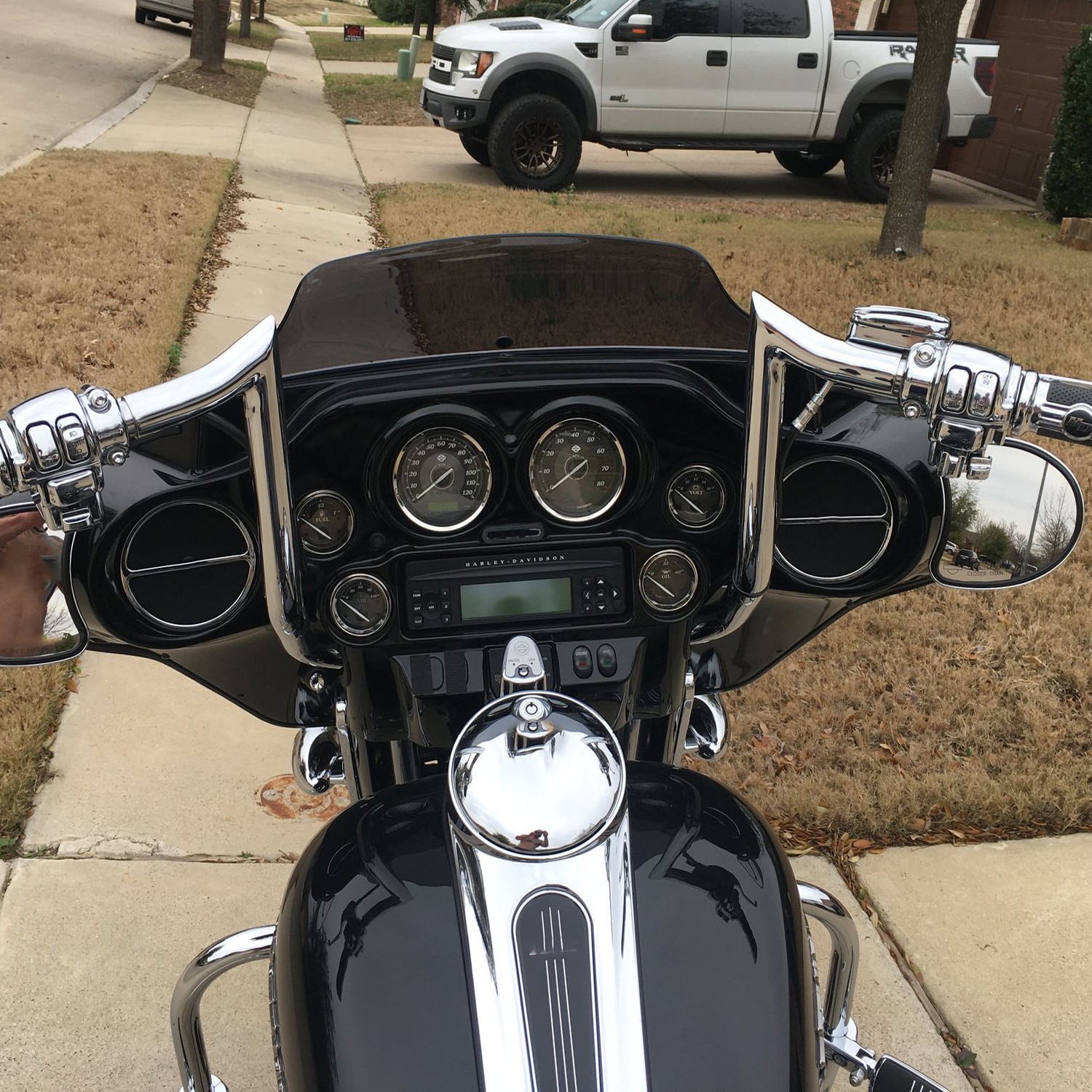 Black Chrome Bar 10″ 12″ 14″ Pre-Wired Handlebar For Harley Street Electra Glide