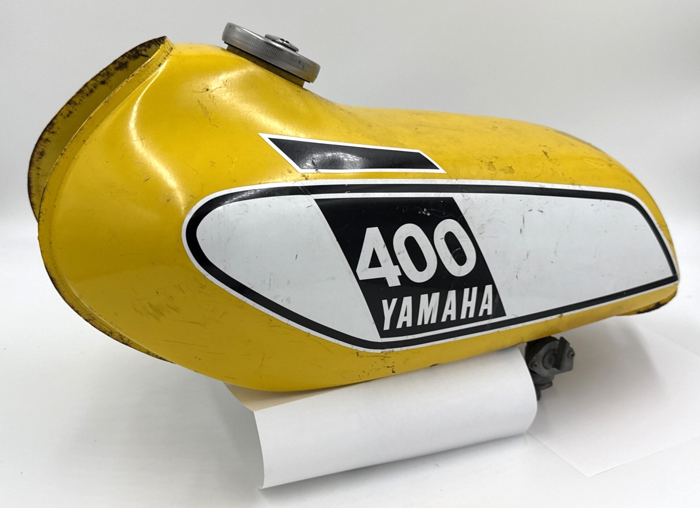 Fuel Gas Tank YAMAHA 250 DT / 400 DT Enduro, Yellow Painted Steel 1975 to 1977