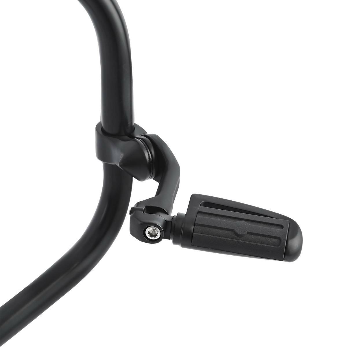 1 1/4″ Matte Black Highway Bar Mount Footpeg Long Angled Fit For Harley Touring