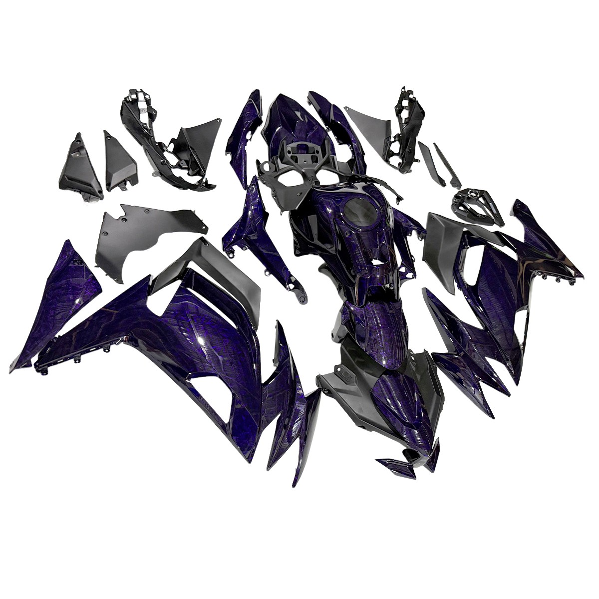 ABS Purple Forged Pattern Fairings Shell for Kawasaki Ninja 650 EX650 2020-2026