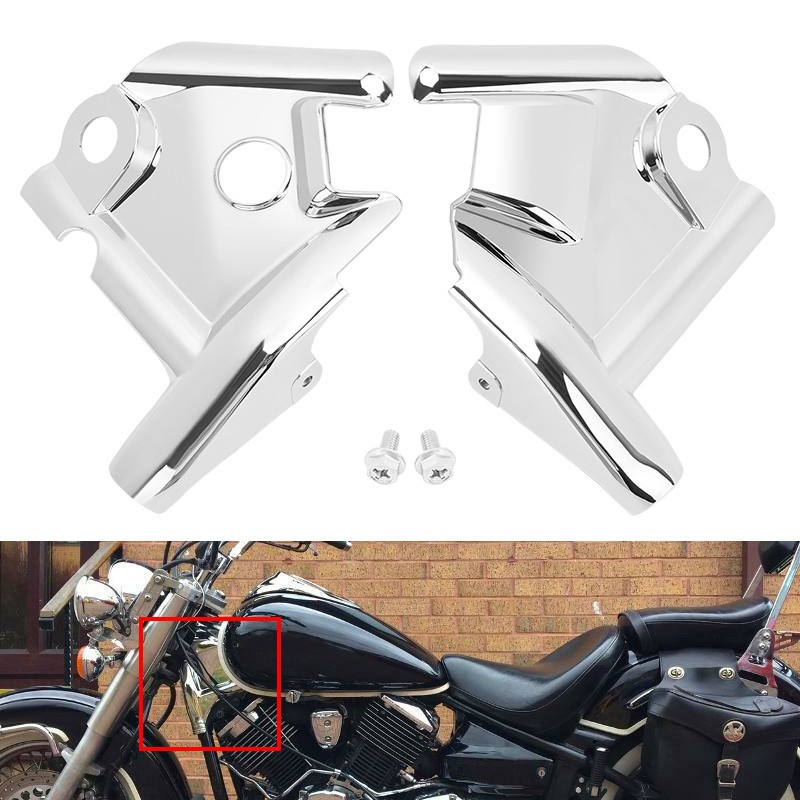 Chrome Fork Upper Frame Neck Cover For Yamaha V-Star XVS1100 Custom 1999-2011