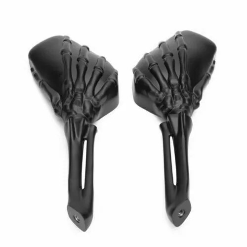 Motorcycle Black Skull Skeleton Hand Side Rearview Mirrors For Harley Davidson
