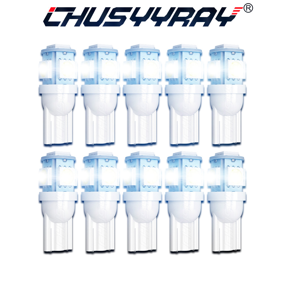 10Pcs Super White T10 Wedge 5-SMD 5050 LED Light bulbs W5W 2825 158 192 168 194
