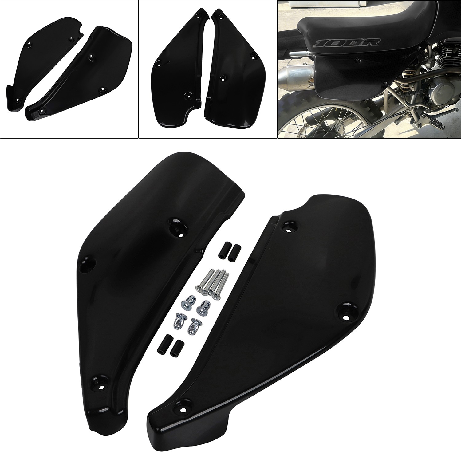 Unpainted Black Side Panel Plate Cover Fit for Honda XR80R 1988-2000 1995 1998