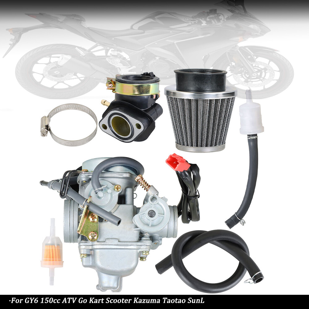 150cc Carburetor GY6 24mm W/ Air Filter Intake Fuel Kit For Roketa Gokart