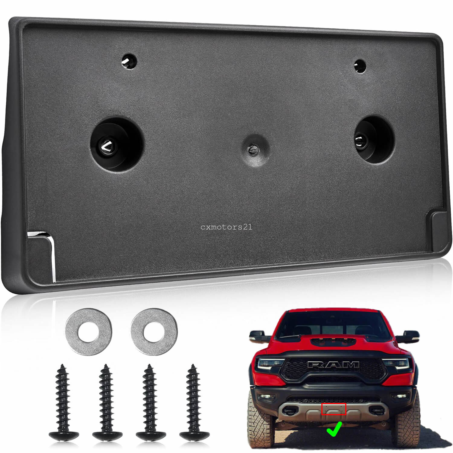 For 2019-2022 Ram 1500 Front License Plate Bracket New Body Tag Holder Mount Kit