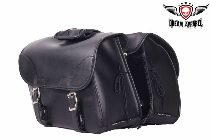 Quick Detach PVC Motorcycle Zip Off Saddlebag Waterproof Universal Fit Black